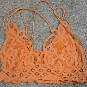 Free People Floral Lace Bralette in Orange